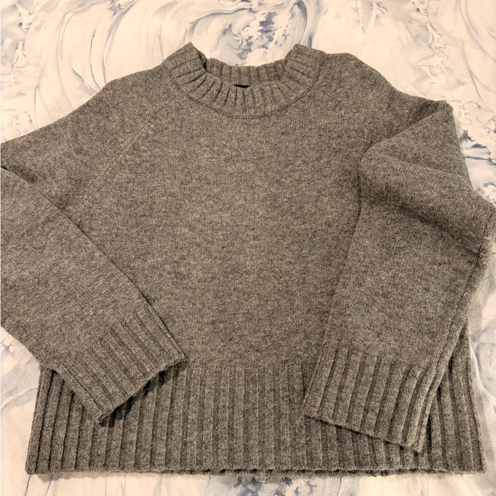 French Connection Heather Gray Crew Neck Sweater